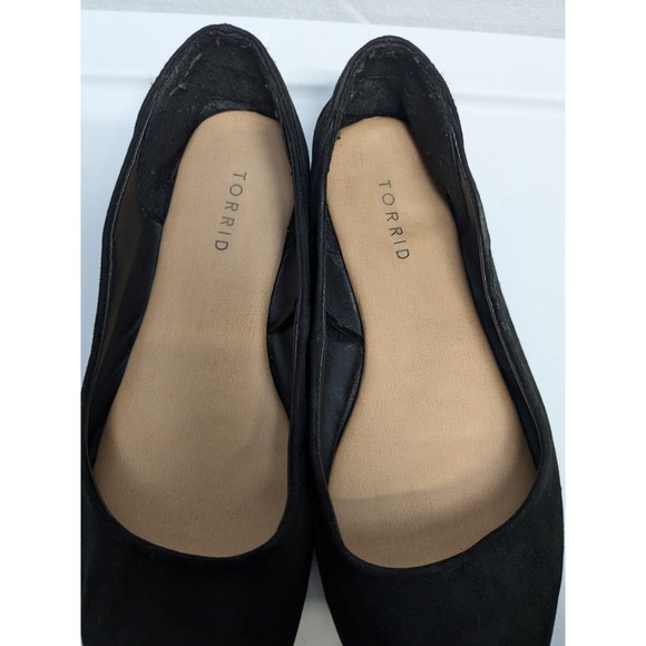 Torrid Woman's Suede Fabric Flats Cushion Sole Solid Black Size 9W (Wide) - Picture 6 of 10